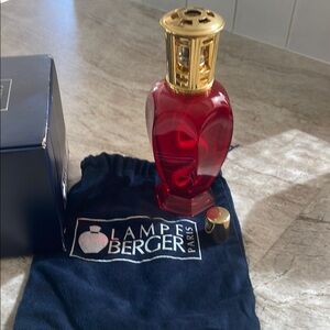 Red Lampe Berger with Gold Top